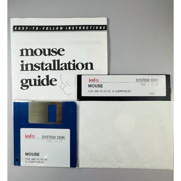 Info Mouse Mechanical ball 3 Button -Drivers On 5.25" Floppy for IBM PC AT or XT - Picture 4 of 5
